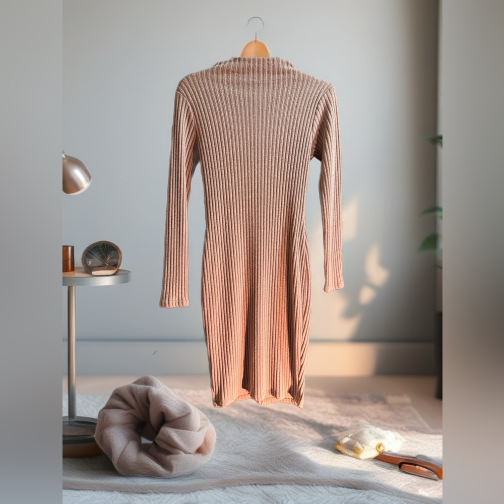 Charlotte Russe Tan Long Sleeve Dress